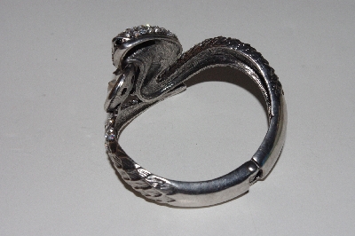 +MBAAC #01-9339  "Clear Crystal Rhinestone Hinged Cobra Bracelet"