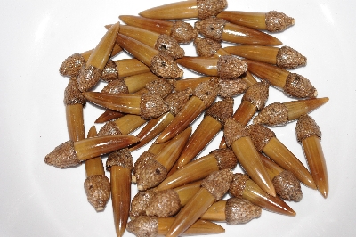 +MBAAC #02-11  "Set Of 40 Capped Valley Oak Acorn Beads"