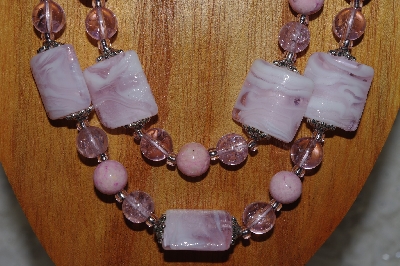 +MBADS #04-809  "Pink Bead Necklace & Earring Set"