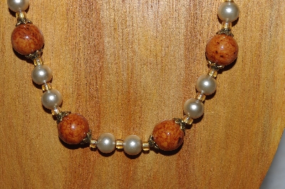 +MBADS #04-952  "Brown & Champagne Bead Necklace & Earring Set" 