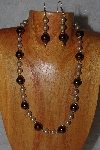 +MBADS #04-932  "Brown & Champagne Bead Necklace & Earring Set" 