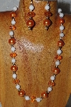 +MBADS #04-907  "Quartzite & Orange Bead Necklace & Earring Set"