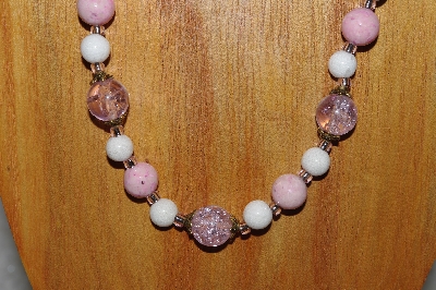 +MBADS #04-903  "Quartzite & Pink Bead Necklace & Earring Set"
