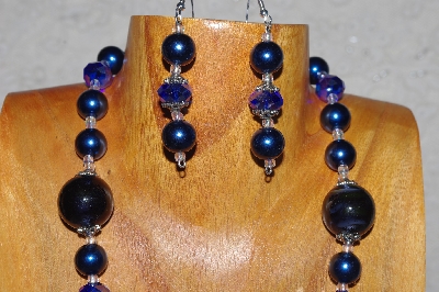 +MBADS #04-988  "Blue Bead Necklace & Earring Set"