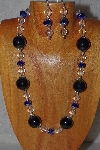 +MBADS #04-983  "Blue & Clear Bead Necklace & Earring Set"