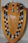 +MBADS #05-0013  "Black, White & Clear Bead Necklace & Earring Set"