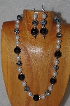+MBASS #0003-0141  "Black & White Bead Necklace & Earring Set"