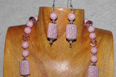 +MBASS #0003-0207  "Pink Bead Necklace & Earring Set"