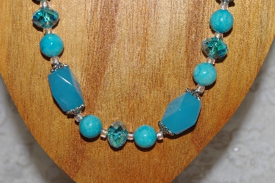 +MBASS #0003-0007  "Blue Bead Necklace & Earring Set"