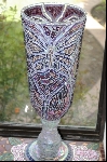 +MBA #3-007  "Large Hand Done Stained Glass Floor Vase