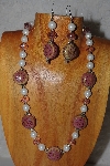 +MBAHB #58-022  "Pink & White Bead Necklace & Earring Set"