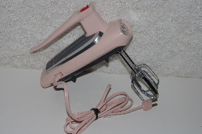 +MBAVG #101-0165  "Vintage Pink 1963 General Electric Hand Mixer"
