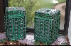 +MBA #0062  "Set Of 2 Green Stained Glass Canisters