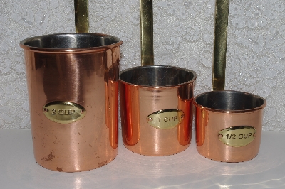 +MBAVG #101-0059  "Set Of 3 Copper Tall Measuring Cups"