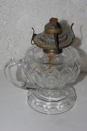 +MBAVG #101-0033  "Small Vintage Clear Glass Kerosene Lamp"