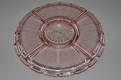 +MBAVG #101-0028  "Vintage Pink Depression Glass Serving Platter"
