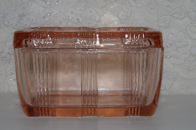 +MBAVG #101-0238  "Vintage Pink Depression Glass Refrigerator Dish"