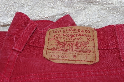 +MBAMG #100-0027  Size 11  30x32  "1990's  Bright Red Levi's 501 Ladies Jeans"