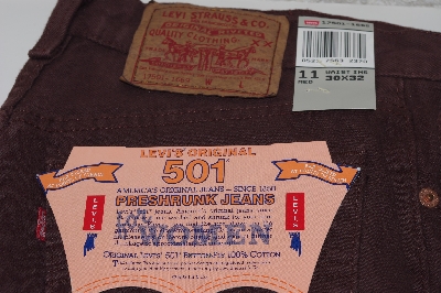 +MBAMG #100-0064  Size 11-30x32  "1990's  Ladies DK Brown 501 Jeans"