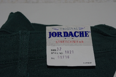 +MBAMG #100-0092  "Size 12-31" Long  "1990's Dark Green Ladies Jordache Jeans"
