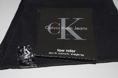 +MBAMG #100-0128  "Size 9 Slim  "1990's Calvin Klein Lowrider Black Jeans"