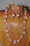 +MBAMG #100-0156  "Pink Bead Necklace & Earring Set"