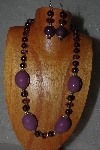 +MBAMG #100-0233  "Purple Bead Necklace & Earring Set"