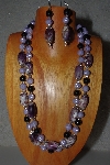 +MBAMG #100-0304  "Purple & Black Bead Necklace & Earring Set"