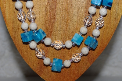 +MBAHB #033-0071  "Crazy Lace Agate & Mixed Bead Necklace & Earring Set"