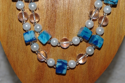 +MBAHB #033-0050  "Crazy Lace Agate & Mixed Bead Necklace & Earring Set"