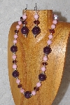 +MBAHB #033-240  "Purple Porcelain & Mixed Bead Necklace & Earring Set"