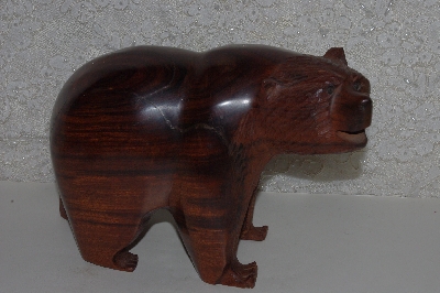 +MBANG #524-0206  "Large Hand Carved & Finished Rose Wood Bear"