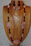 +MBAHB #312-0019  "Redline Marble & Mixed Bead Necklace"
