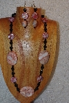 +MBAHB #312-0026  "Redline Marble & Mixed Bead Necklace"