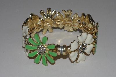 +MBAMG #S99-0069  "Multi Colored Floral Enamel Bangle Bracelet"