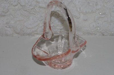 +MBAMG #108-0025  "Vintage Mini Pink Glass Basket"