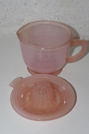 +MBAMG #108-0058  "Reproduction Pink Glass Measuring,Mixing & Reamer Cup"