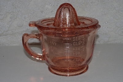 +MBAMG #108-0055  "Reproduction Pink Glass 3 in 1 Measuring Cup"
