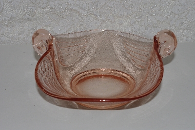 +MBAMG #108-0027  "Vintage Candy Pink Glass Double Swan Dish"