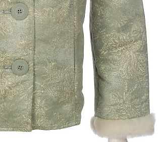 +MBACF #A74681B- Denim & Co Fully Lined Printed Faux Suede Jacket With/Faux Fur Trim"