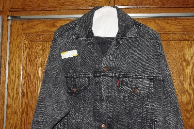 +MBACF #598-0025  "Levi's 593 Oversized Whitewashed Black Denim Jacket"