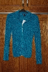 +MBACF #598-0040  "Blue Chanille Zip Front Cardigan"