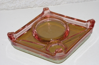 +MBAAF #0013-0086  "Vintage Pink Glass Manicure Dish With Lid"