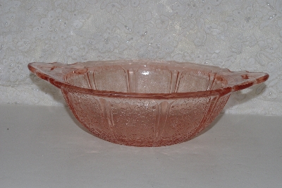 +MBAAF #0013-0059  "Vintage Pink Glass Cherry Blossom Serving Bowl"