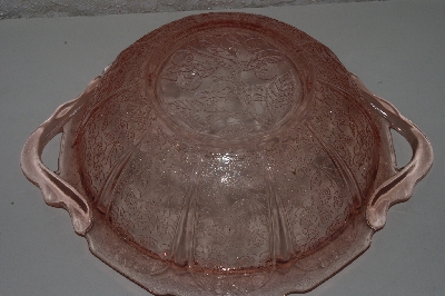 +MBAAF #0013-0059  "Vintage Pink Glass Cherry Blossom Serving Bowl"