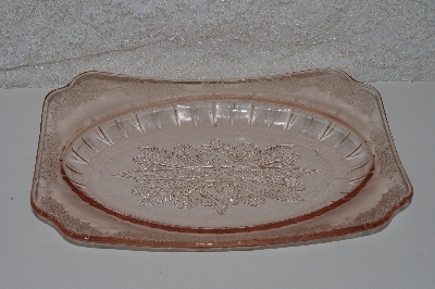 +MBAAF #0013-0065  "Vintage Jeannette Pink Glass Serving Bowl"