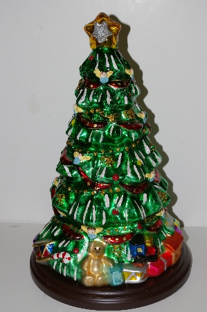 +MBA #S30-047  "2004 Thomas Pacconi 16" Hand Blown Glass Table Top Christmas Tree"
