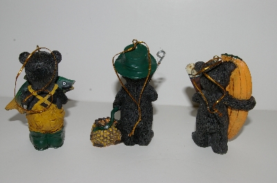 +MBA #S29-001  "2006 Set Of 6 Fishing Black Bear Ornaments"
