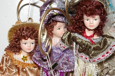 +MBA #S30-197   2003 "Set Of 6 Fancy Victorian Doll Porcelain Faced Ornaments"