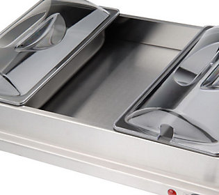 +MBA #K5671  "2006 Cook's Essentials Stainless Steel 3-Section Non-Stick Buffet Server